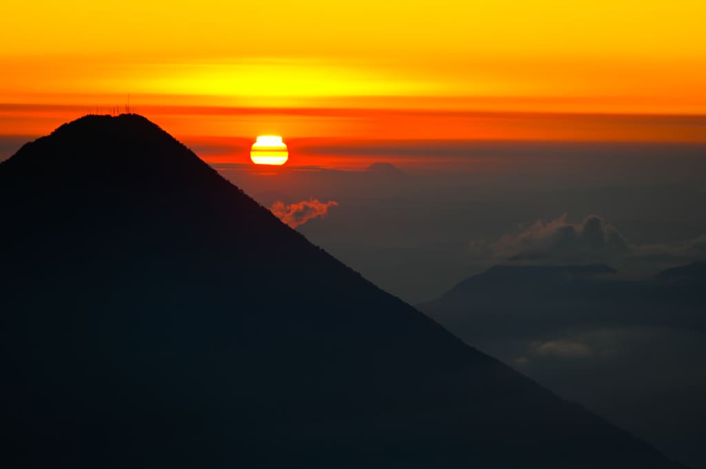 Hiking Acatenango in the morning leads to beautiful sunrise views