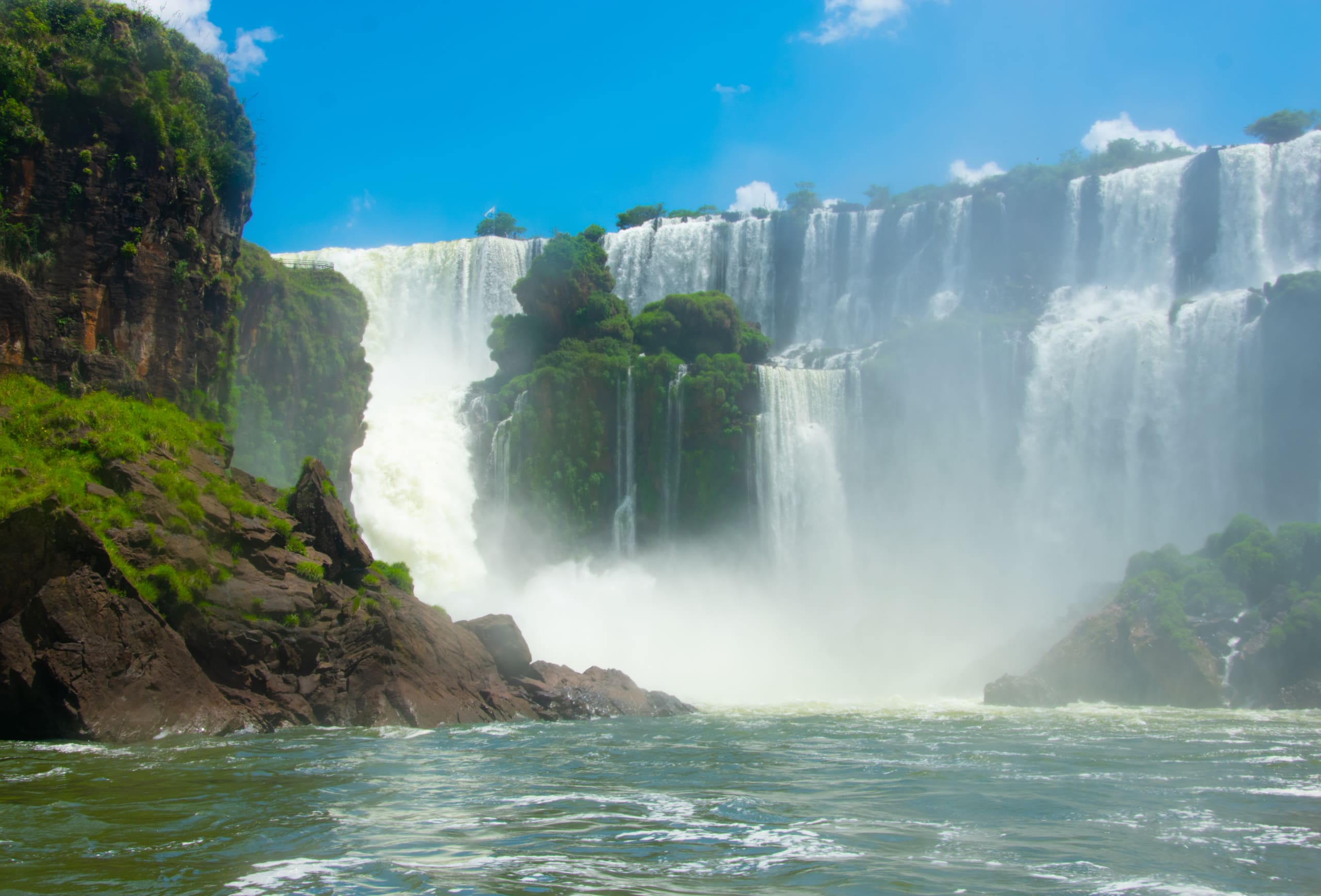 Iguazu falls boat ride from the Argentina and Brazi sides