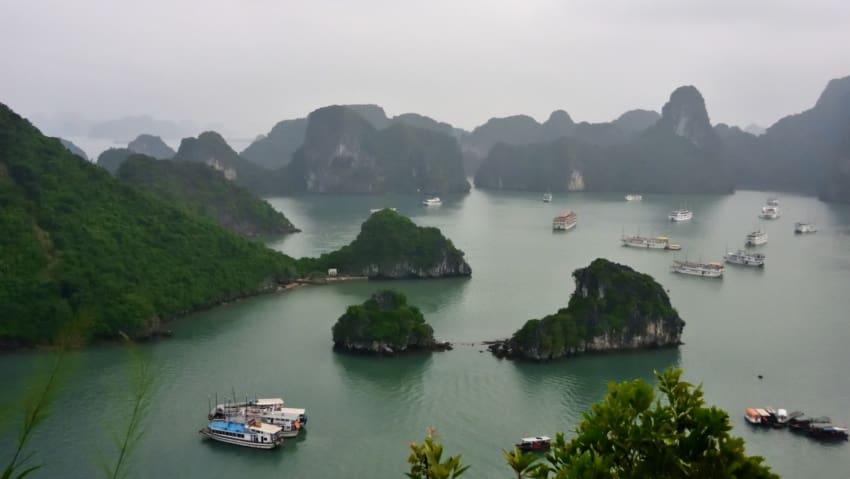 A bird's eye view of Ha Long Bay from Ti Top Island