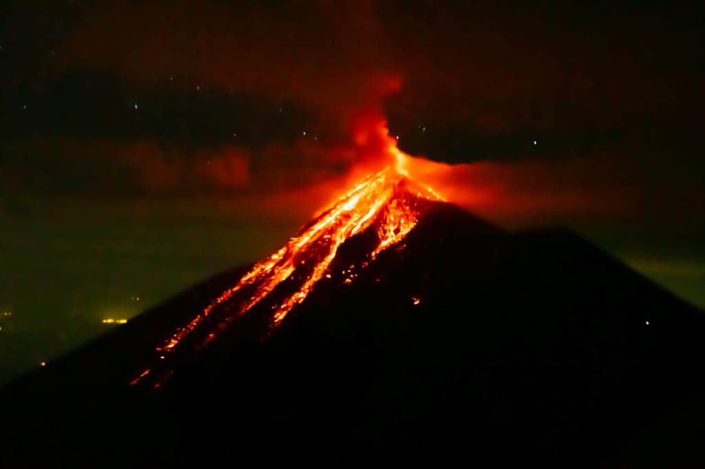 Hiking the volcano led to some amazing night-time views of exploding lava every ten or so minutes