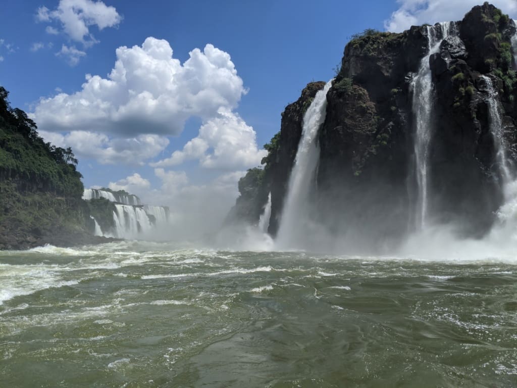 Heading toward the Falls on the Argentina side of our boat ride
