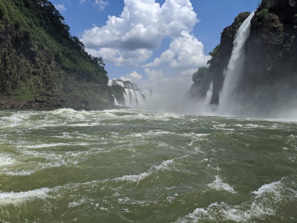River through on the boat ride to Iguazu Falls