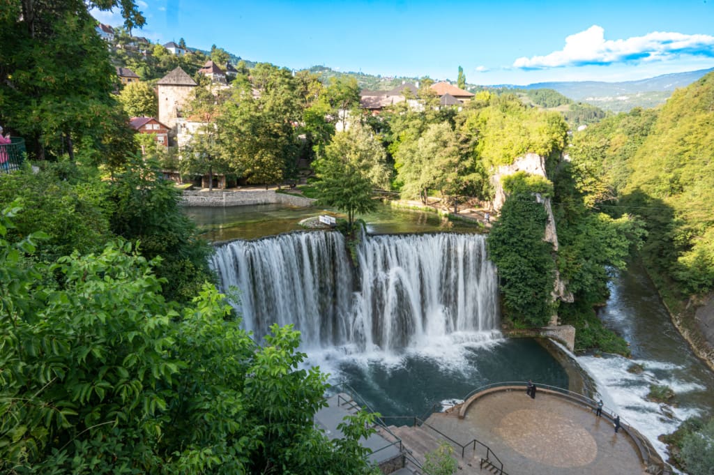Jajce waterfall in Bosnia and Herzegovina