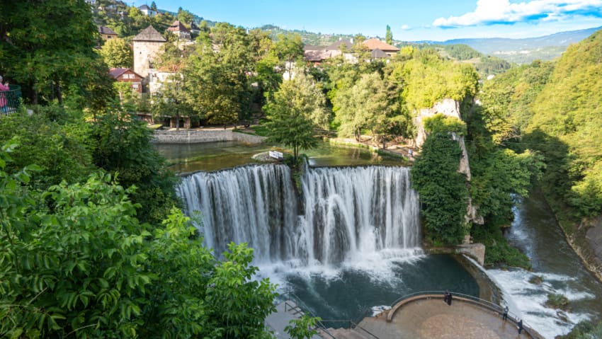 Jajce waterfall in Bosnia and Herzegovina