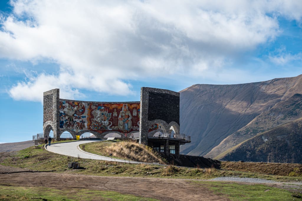 Georgia Military Highway Kazbegi Daytrip stop at Russia-Georgia Friendship Monument