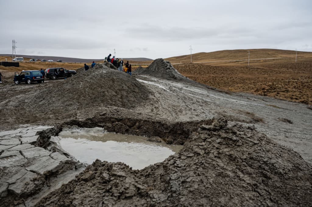Mud volcanoes in Baku, Azerbaijan