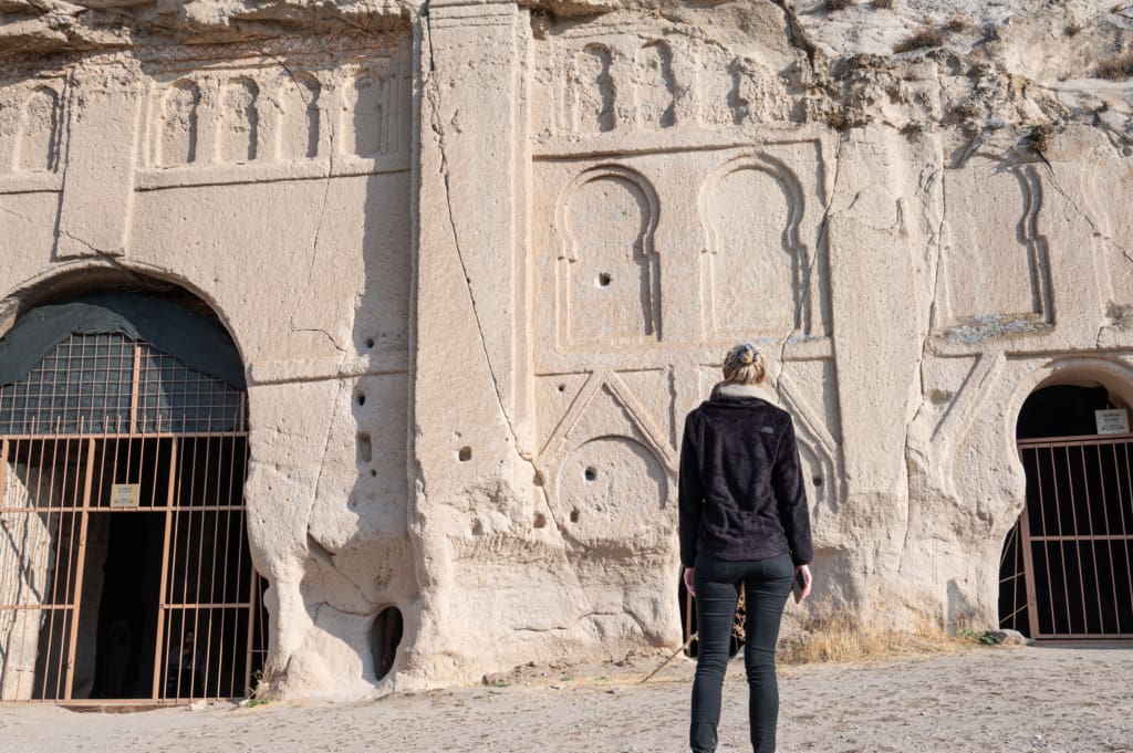 Outside a church on our Green Tour in Cappadocia
