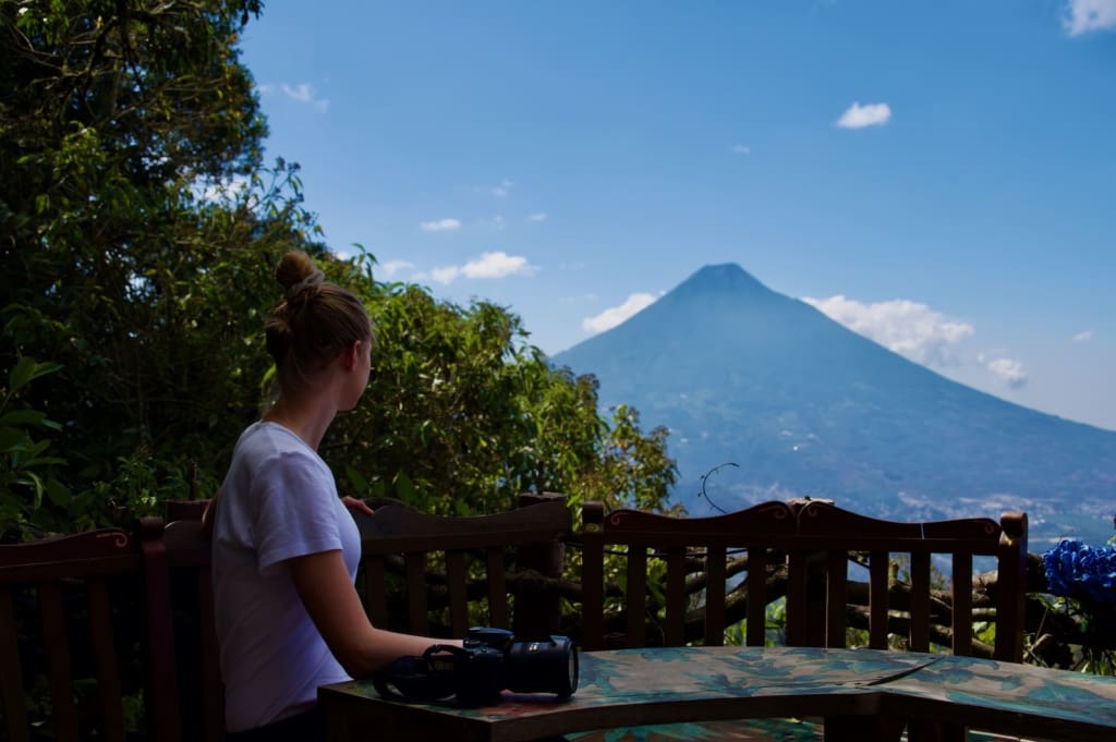 Enjoying the views during our day at Hobbitenango