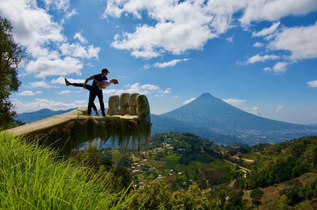 One of the many cool picture spots during our day at Hobbitenango