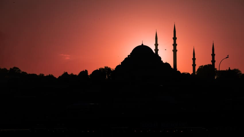 Mosques in Istanbul at Sunset