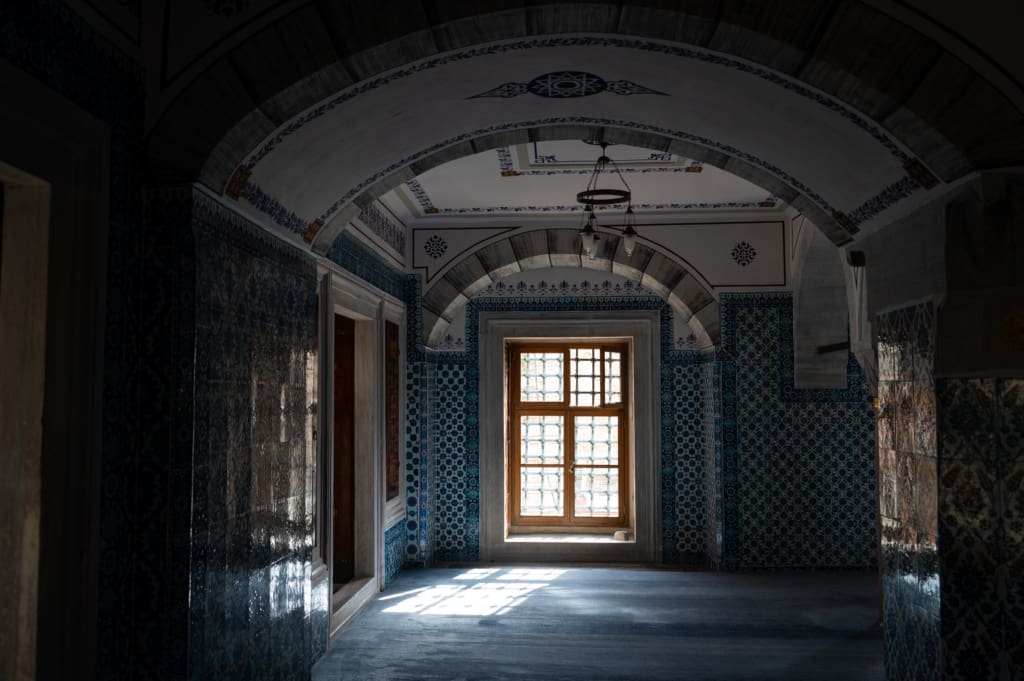 Inside the Rustem Pasha Mosque in Istanbul
