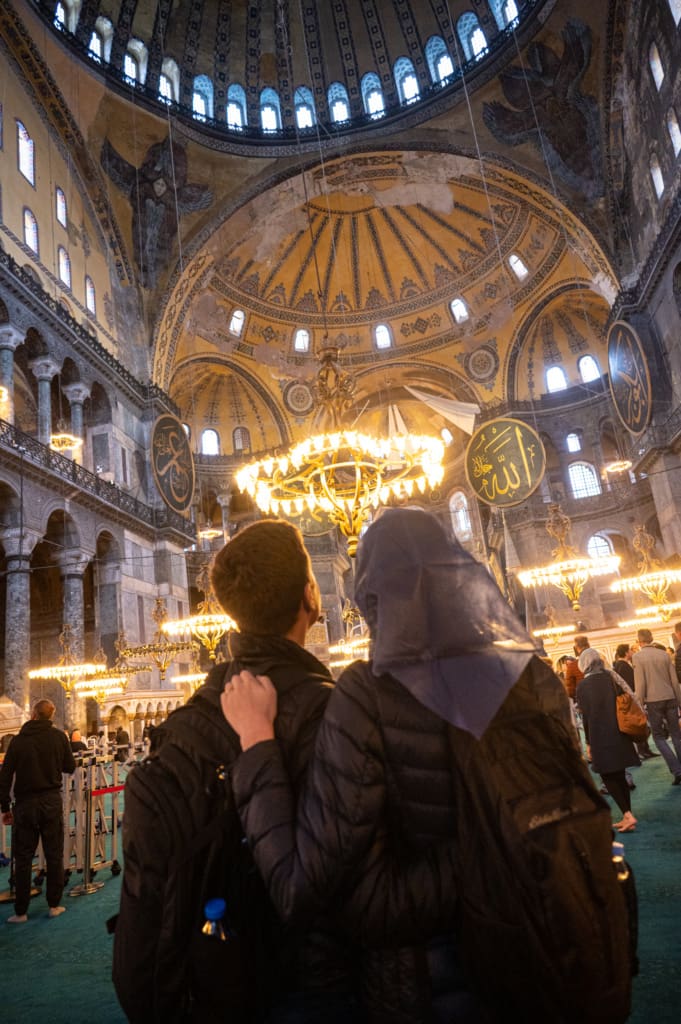 Us at the Hagia Sofia Mosque in Istanbul