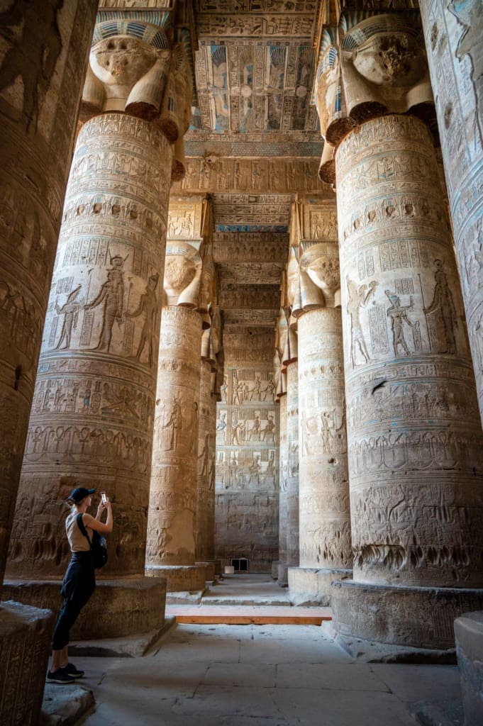 Decorated columns in Abydos