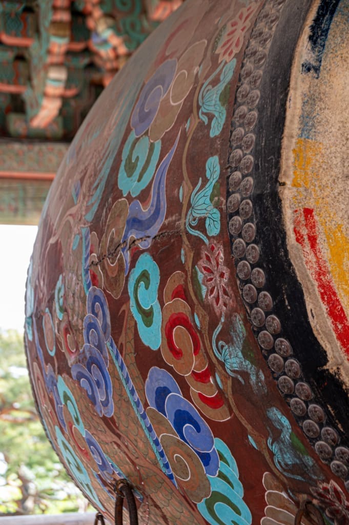 Drum at a temple in Gyeongju