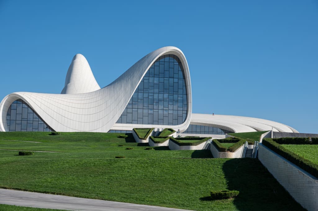 Heydar Aliyev Center in Baku on Day 1 of our itinerary